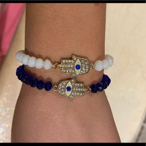Evil eye hand if David bracelet set